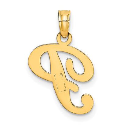 10K Polished Medium Script Initial P Charm