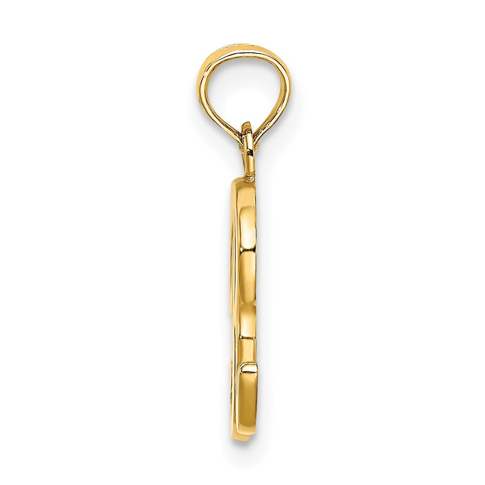10K Polished Medium Script Initial R Charm