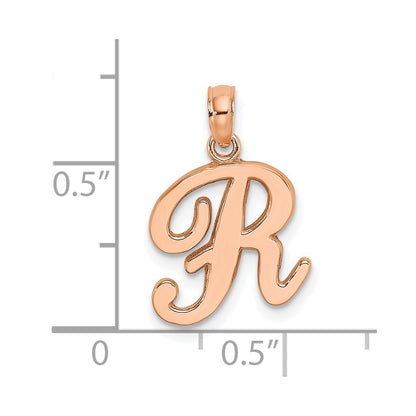 10K Polished Medium Script Initial R Charm