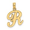 10K Polished Medium Script Initial R Charm