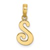 10K Polished Medium Script Initial S Charm