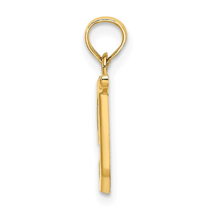 10K Polished Medium Script Initial T Charm