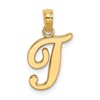 10K Polished Medium Script Initial T Charm