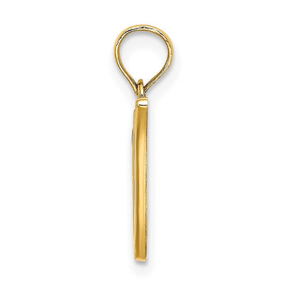 10K Polished Medium Script Initial V Charm