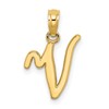 10K Polished Medium Script Initial V Charm