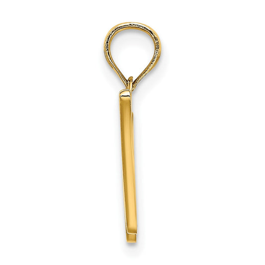 10K Polished Medium Script Initial W Charm