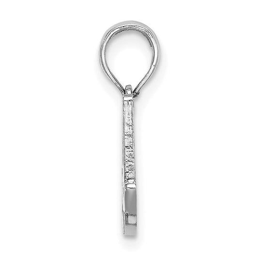 10K White Gold Polished Medium Script Initial A Charm