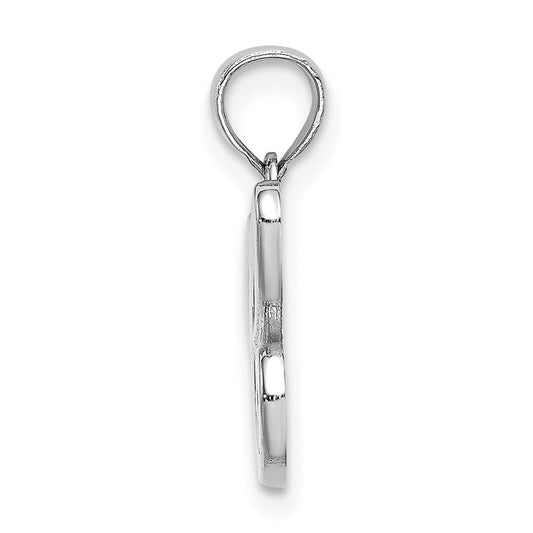 10K White Gold Polished Medium Script Initial C Charm