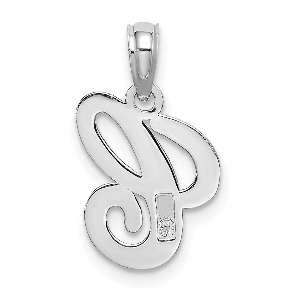 10K White Gold Polished Medium Script Initial C Charm