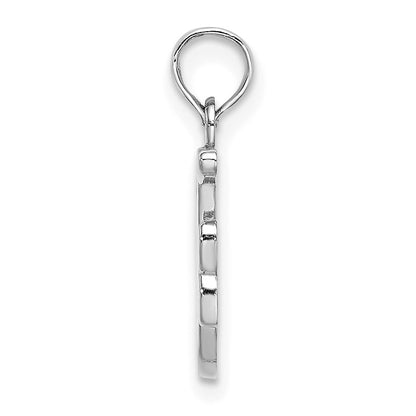 10K White Gold Polished Medium Script Initial F Charm