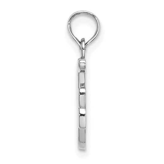 10K White Gold Polished Medium Script Initial F Charm