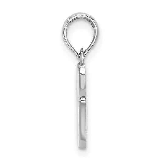 10K White Gold Polished Medium Script Initial G Charm