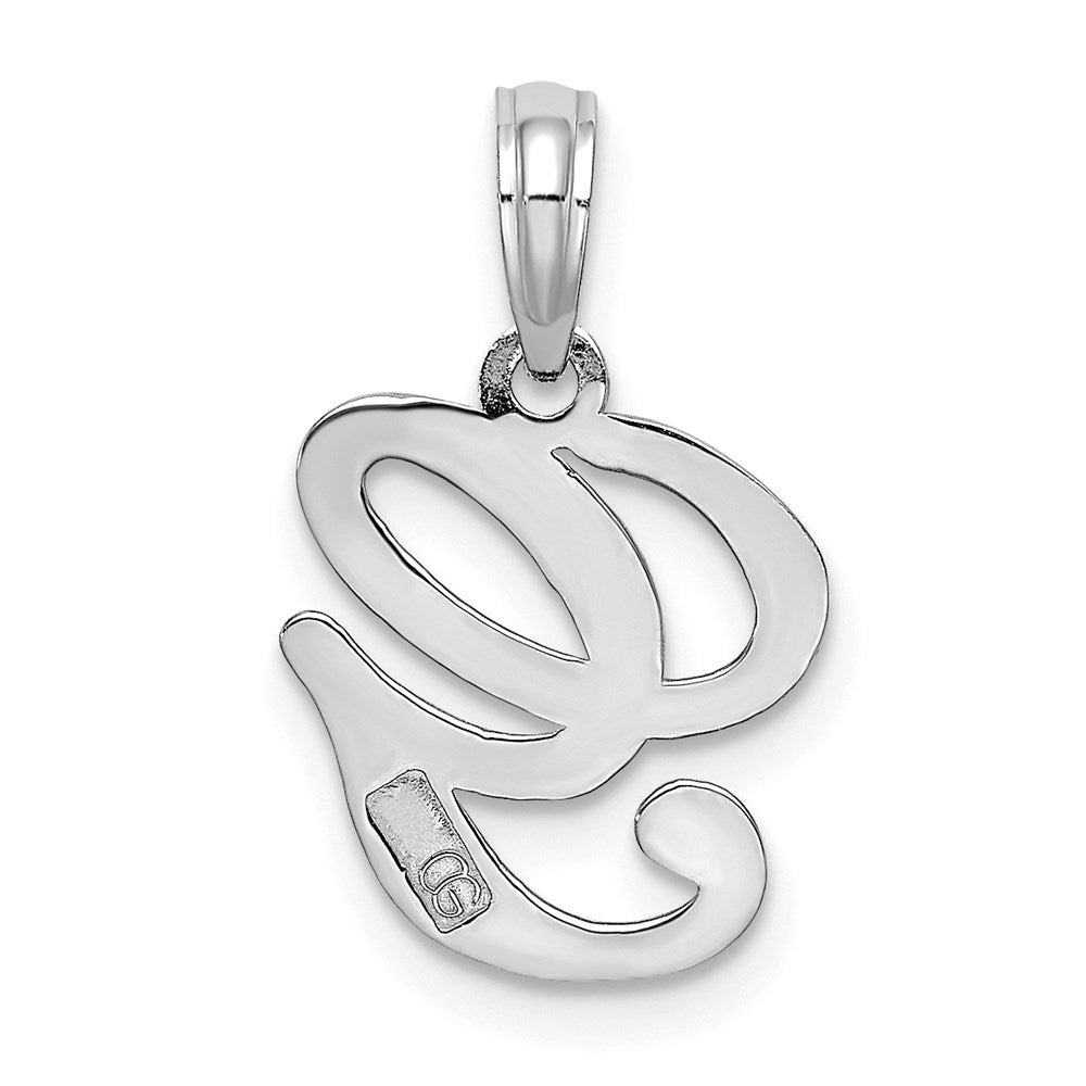 10K White Gold Polished Medium Script Initial G Charm