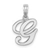 10K White Gold Polished Medium Script Initial G Charm