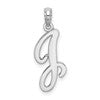 10K White Gold Polished Medium Script Initial J Charm