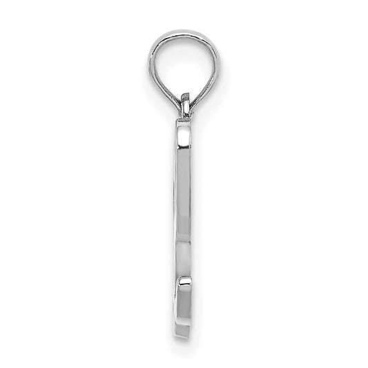 10K White Gold Polished Medium Script Initial L Charm