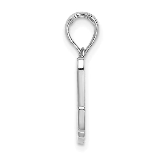 10K White Gold Polished Medium Script Initial M Charm