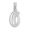 10K White Gold Polished Medium Script Initial O Charm