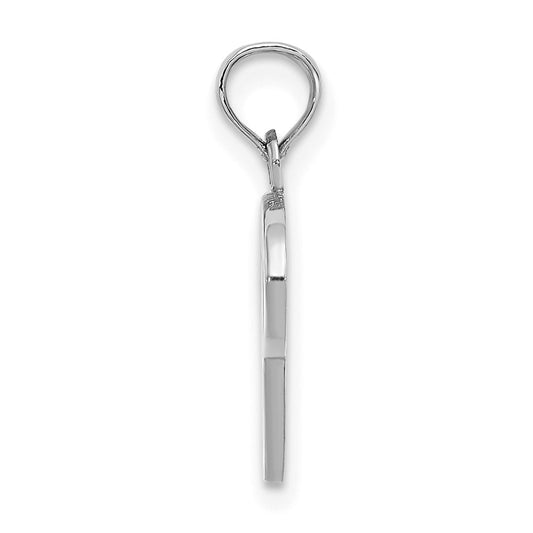 10K White Gold Polished Medium Script Initial P Charm