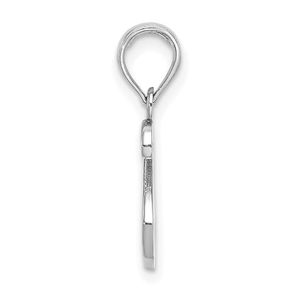 10K White Gold Polished Medium Script Initial S Charm