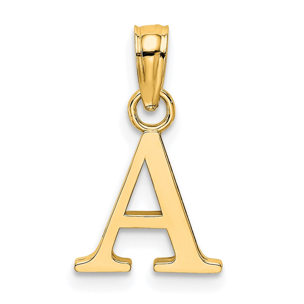 10K Polished Block Initial A Charm