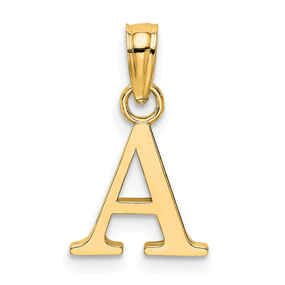 10K Polished Block Initial A Charm