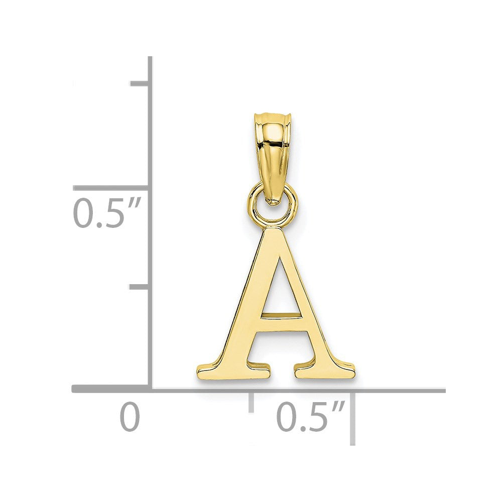 10K Polished Block Initial A Charm