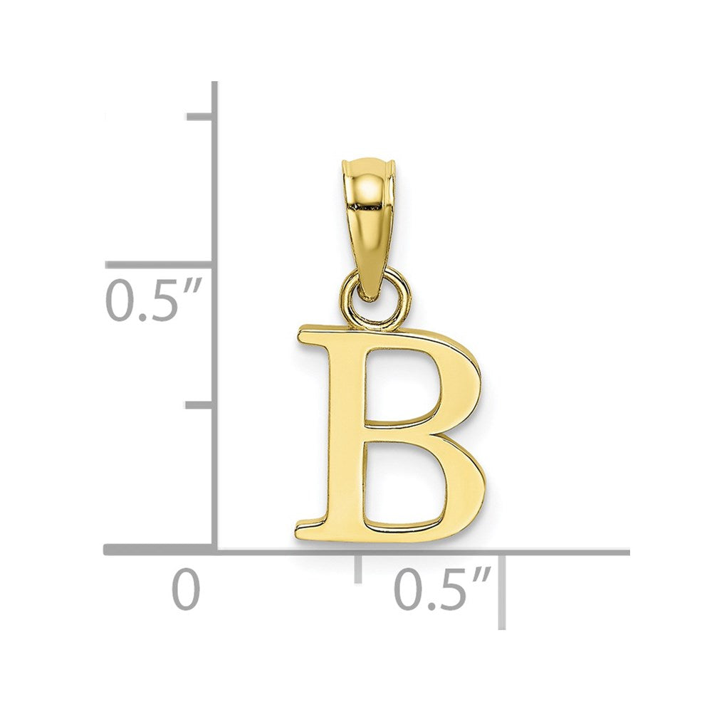 10K Polished Block Initial B Charm