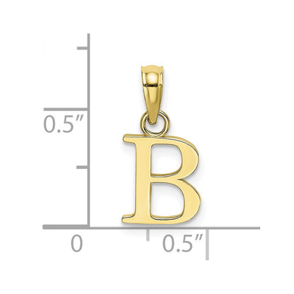 10K Polished Block Initial B Charm