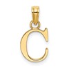 10K Polished Block Initial C Charm