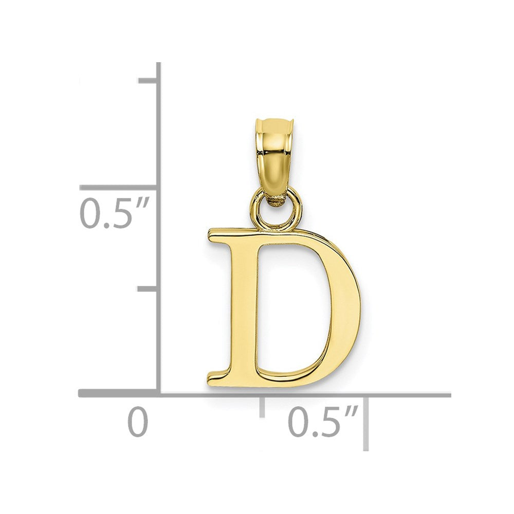 10K Polished Block Initial D Charm