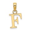 10K Polished Block Initial F Charm
