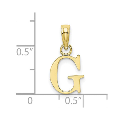10K Polished Block Initial G Charm