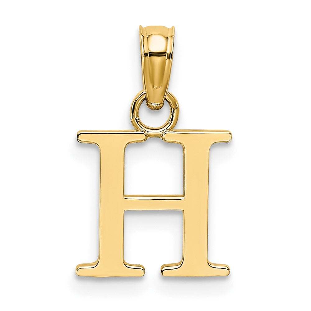 10K Polished Block Initial H Charm