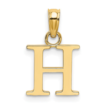 10K Polished Block Initial H Charm
