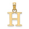 10K Polished Block Initial H Charm