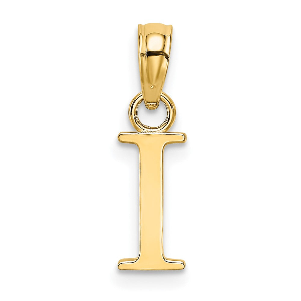 10K Polished Block Initial I Charm