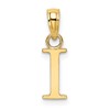10K Polished Block Initial I Charm