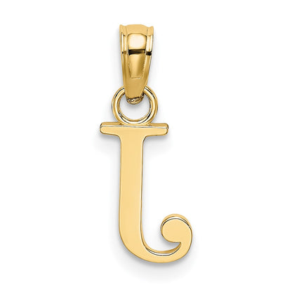 10K Polished Block Initial J Charm