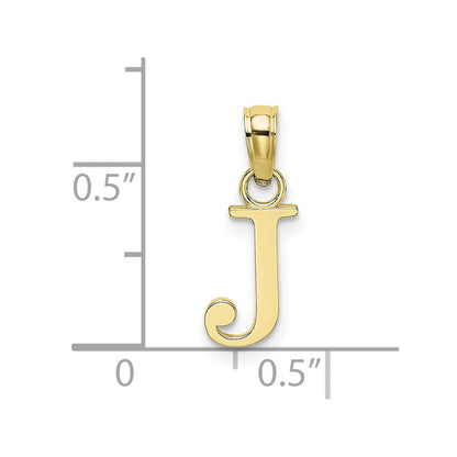 10K Polished Block Initial J Charm