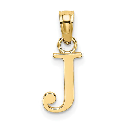 10K Polished Block Initial J Charm