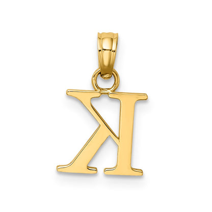 10K Polished Block Initial K Charm