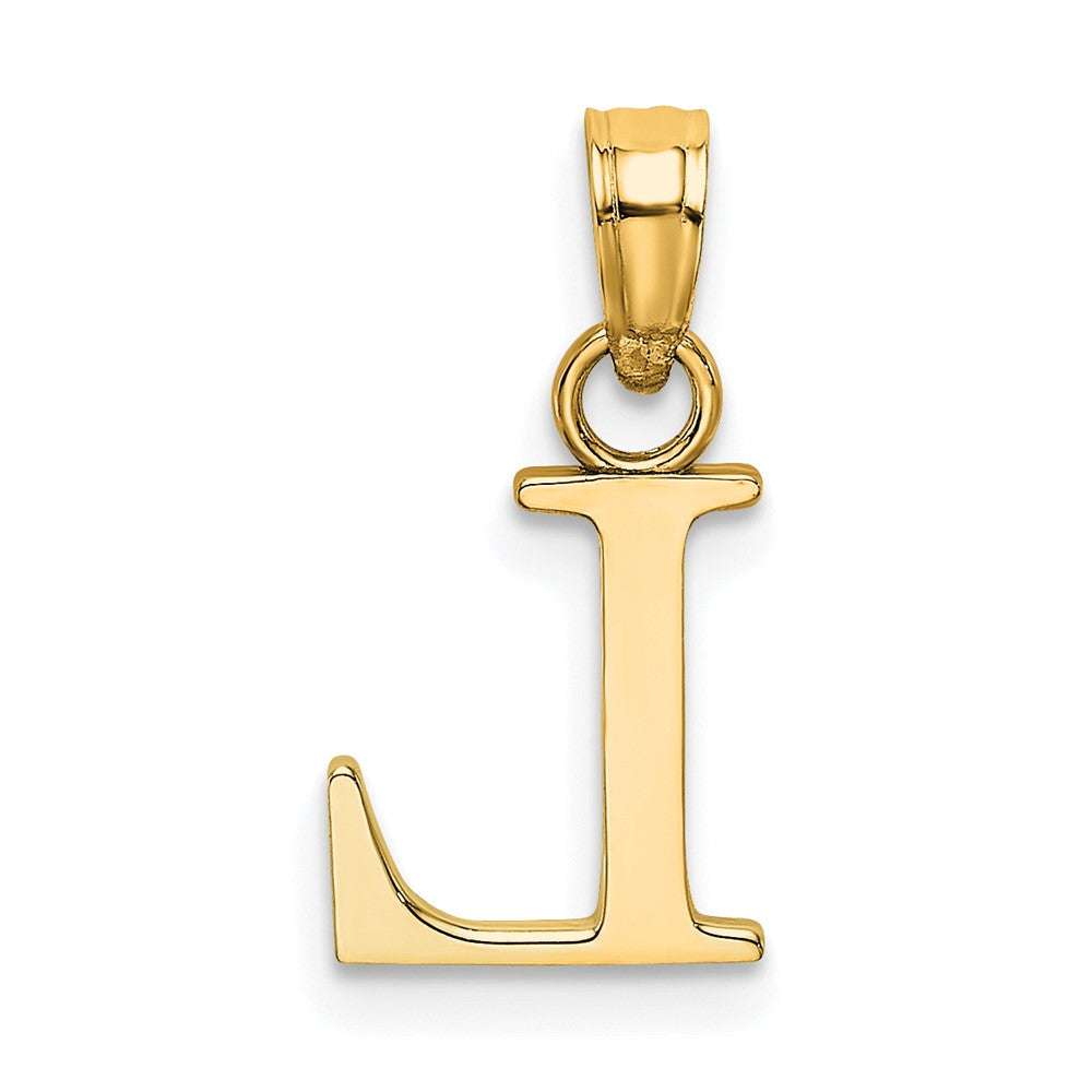 10K Polished Block Initial L Charm