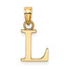 10K Polished Block Initial L Charm