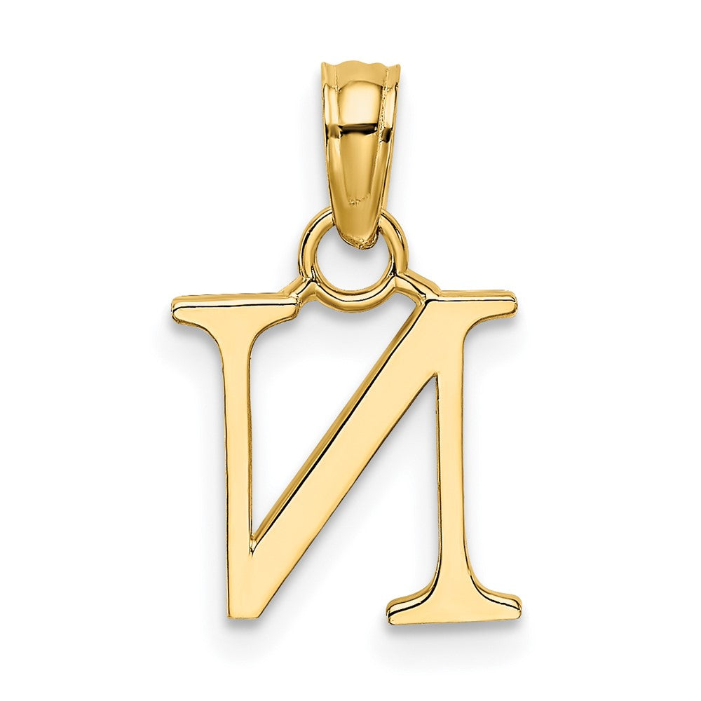 10K Polished Block Initial N Charm