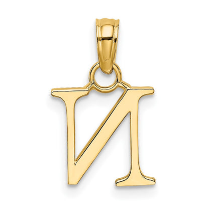 10K Polished Block Initial N Charm