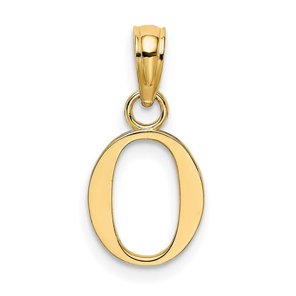 10K Polished Block Initial O Charm