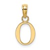 10K Polished Block Initial O Charm