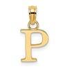 10K Polished Block Initial P Charm