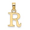 10K Polished Block Initial R Charm
